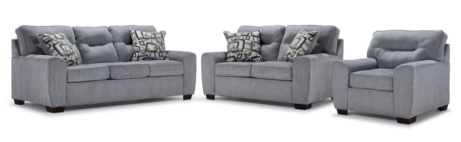 Mackay Sofa, Loveseat and Chair Set - Grey