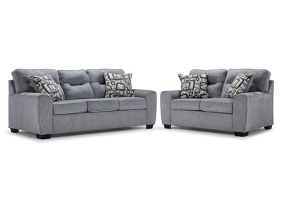 Mackay Sofa and Loveseat Set - Grey