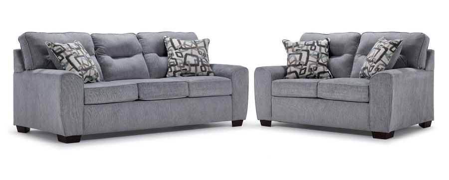 Mackay Sofa and Loveseat Set - Grey