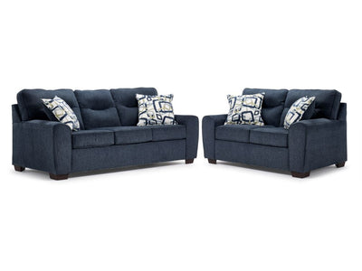 Renzo Sofa and Loveseat Set - Skylight