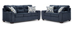 Mackay Sofa and Loveseat Set - Blue