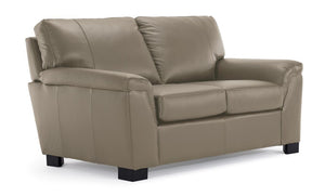 Reynolds Leather Loveseat - Grey