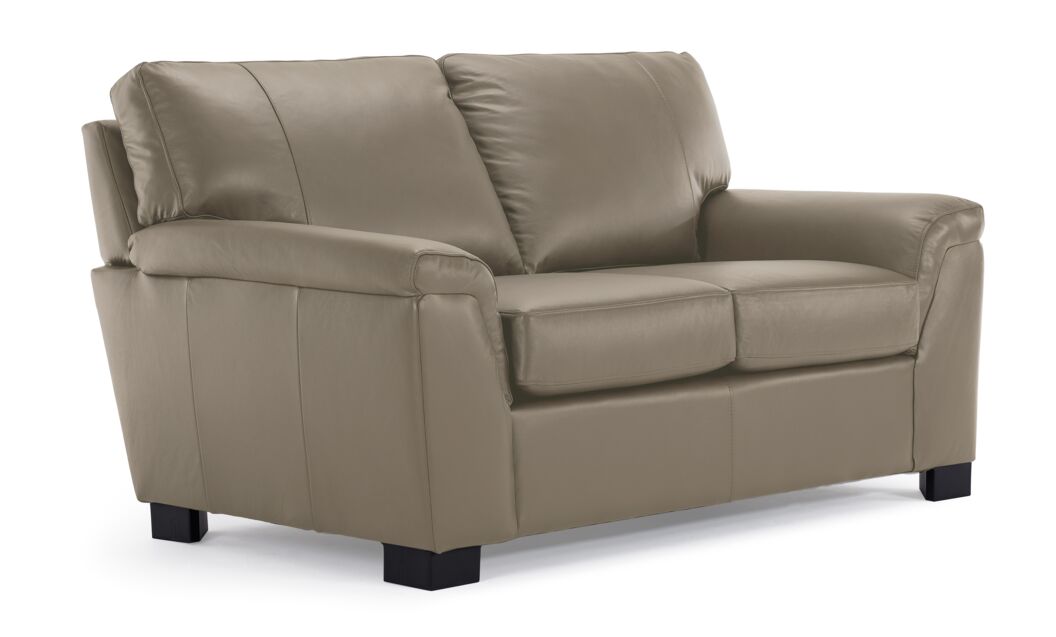 Reynolds Leather Sofa, Loveseat and Chair Set - Grey