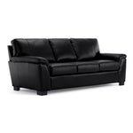 Reynolds Leather Sofa, Loveseat and Chair Set - Black