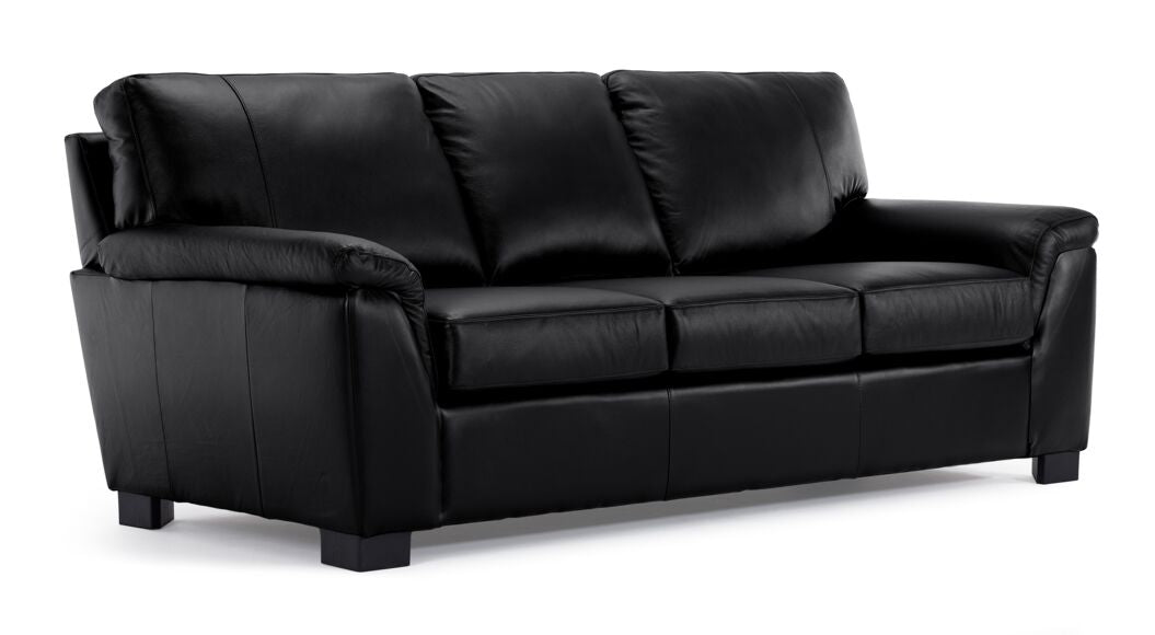 Reynolds Leather Sofa and Loveseat Set - Black