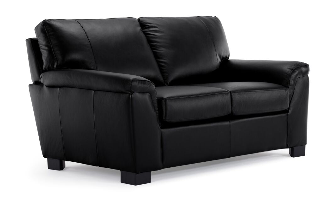 Reynolds Leather Sofa and Loveseat Set - Black