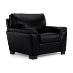Reynolds Leather Sofa and Chair Set - Black
