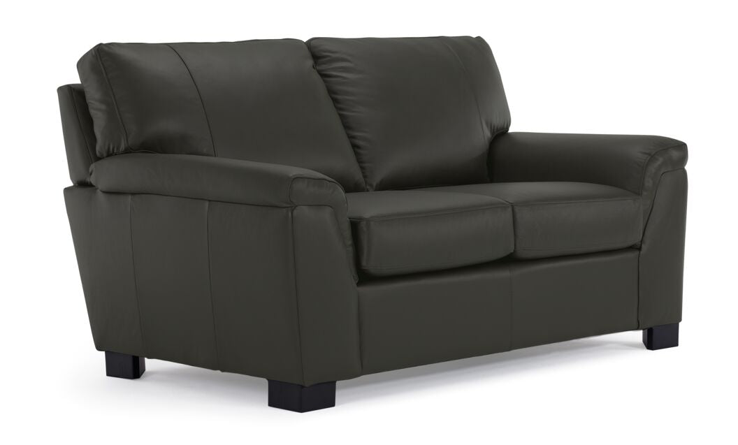 Reynolds Leather Sofa, Loveseat and Chair Set - Dark Grey