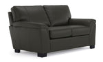 Reynolds Leather Sofa, Loveseat and Chair Set - Dark Grey