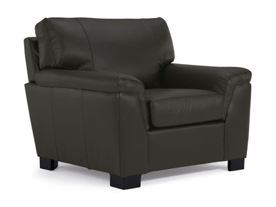 Reynolds Leather Chair - Dark Grey