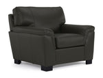 Reynolds Leather Sofa, Loveseat and Chair Set - Dark Grey