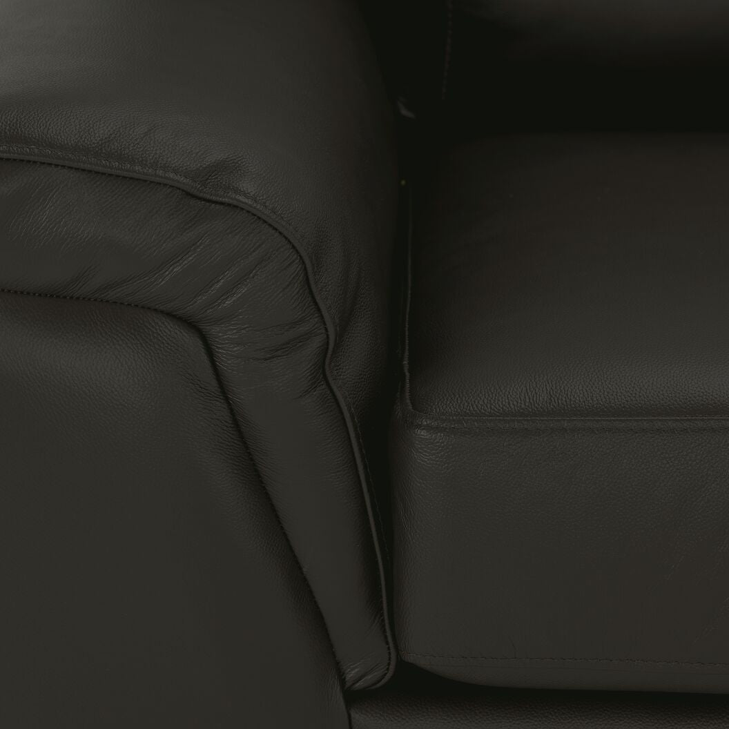 Reynolds Leather Sofa and Chair Set - Dark Grey