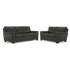 Reynolds Leather Sofa and Loveseat Set - Dark Grey