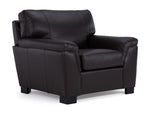 Reynolds Leather Sofa and Chair Set - Coffee