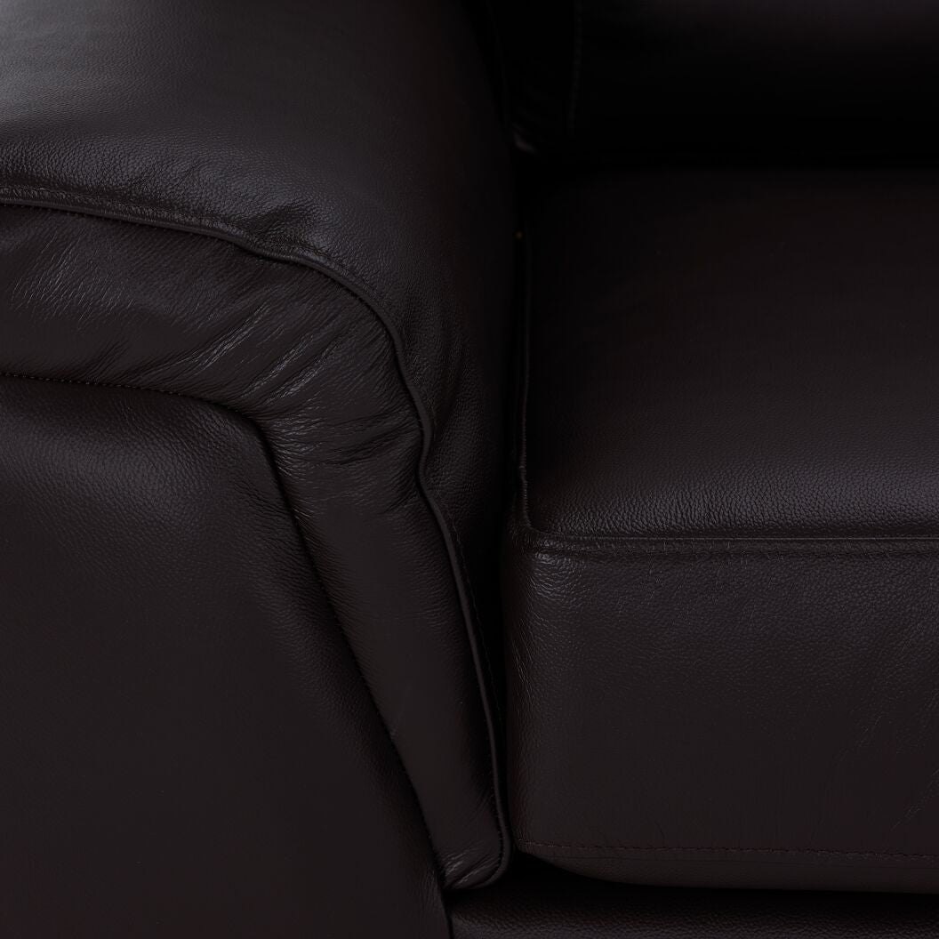 Reynolds Leather Sofa and Chair Set - Coffee
