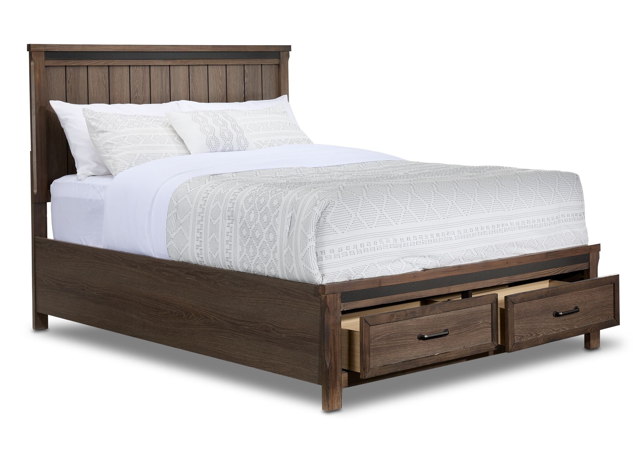 Rossco 3-Piece Queen Storage Bed - Rustic Oak