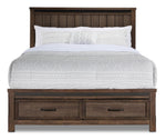 Rossco 3-Piece Queen Storage Bed - Rustic Oak