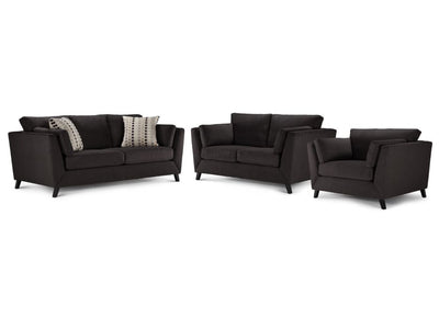 Rothko Sofa, Loveseat and Chair Set - Charcoal