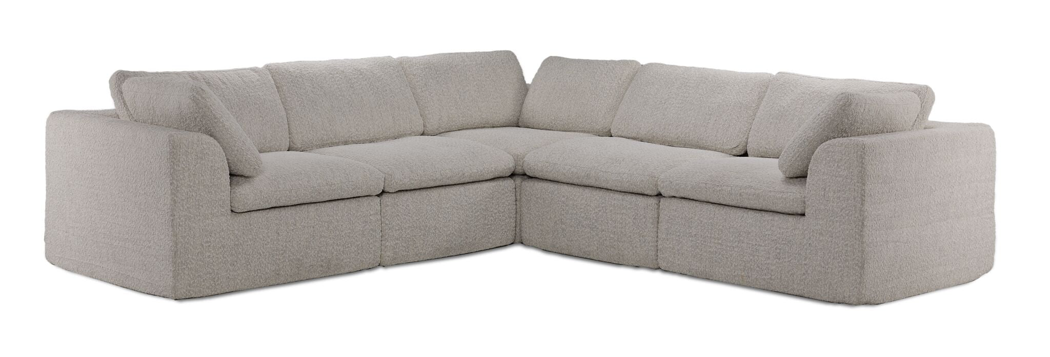 Bliss Modular 5-Piece Sectional with Ottoman - Beige