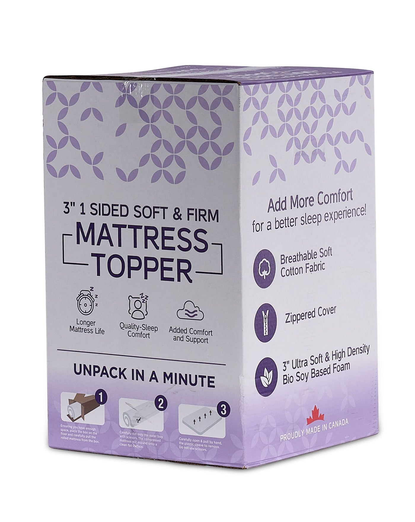 So Sleepy 3" One-Sided Soft and Firm Queen Mattress Topper