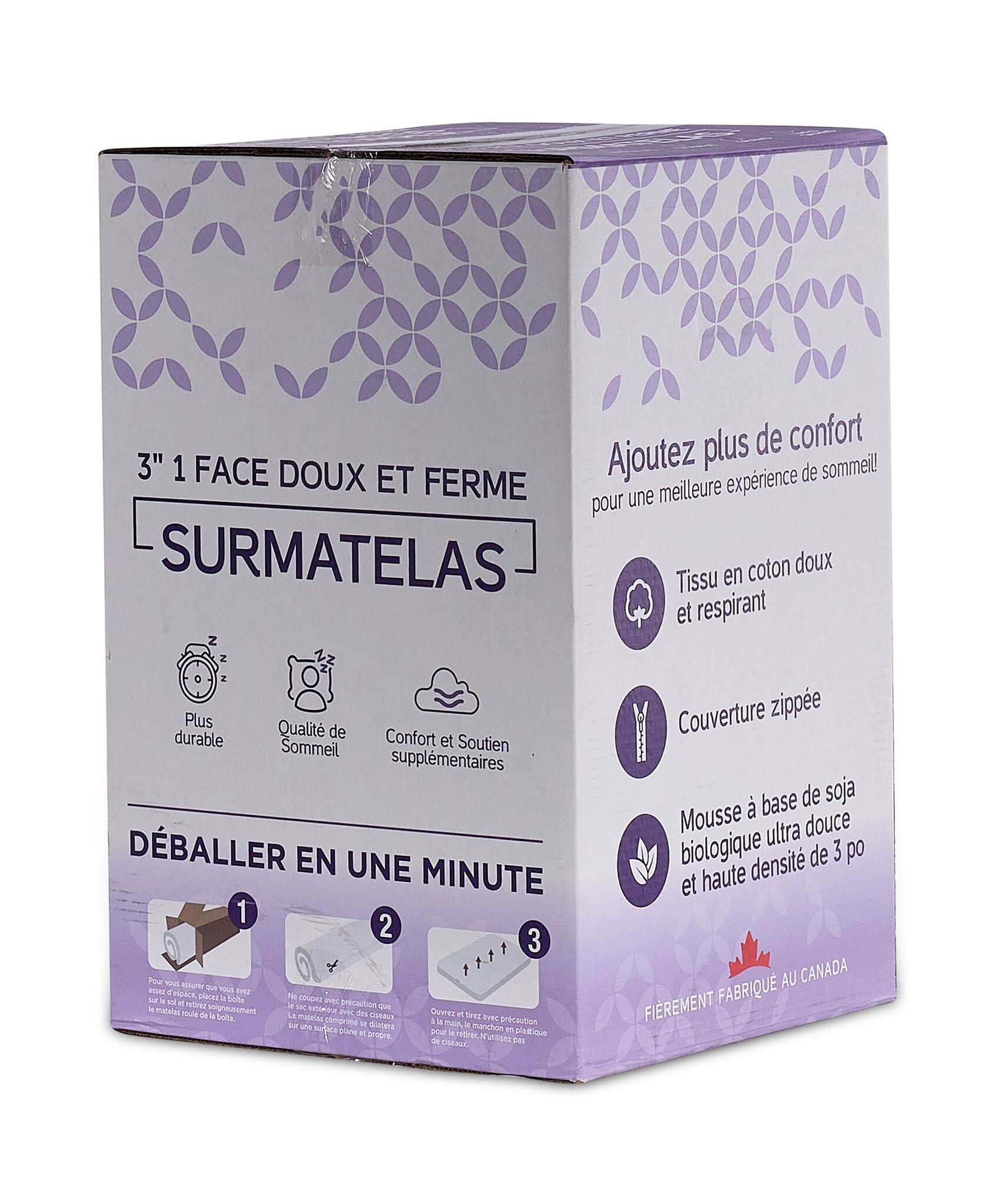 So Sleepy 3" One-Sided Soft and Firm King Mattress Topper