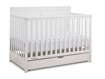 Delta Children Saint 6-in-1 Convertible Crib with Under Bed Storage Drawer - Bianca White