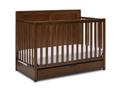 Delta Children Saint 6-in-1 Convertible Crib with Under Bed Storage Drawer - Chestnut