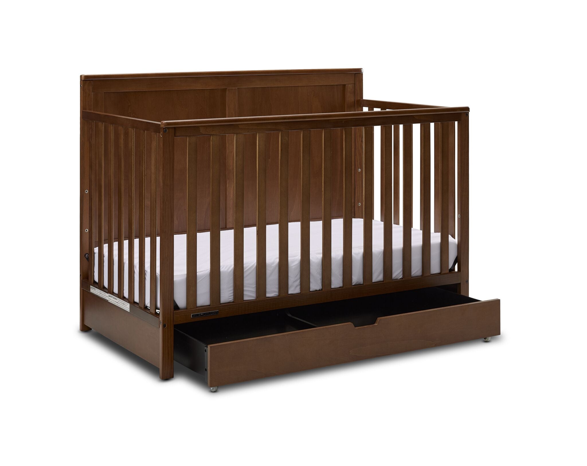Delta Children Saint 6-in-1 Convertible Crib with Under Bed Storage Drawer - Chestnut