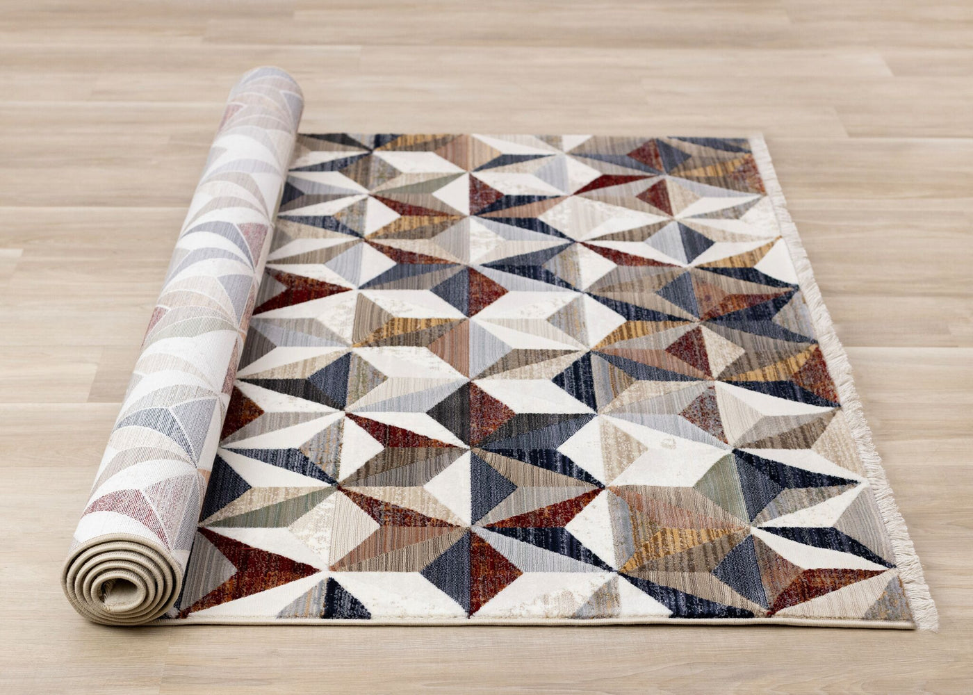 Sierra Prism 5'3" x 7'10" Geometric Star Area Rug - Cream