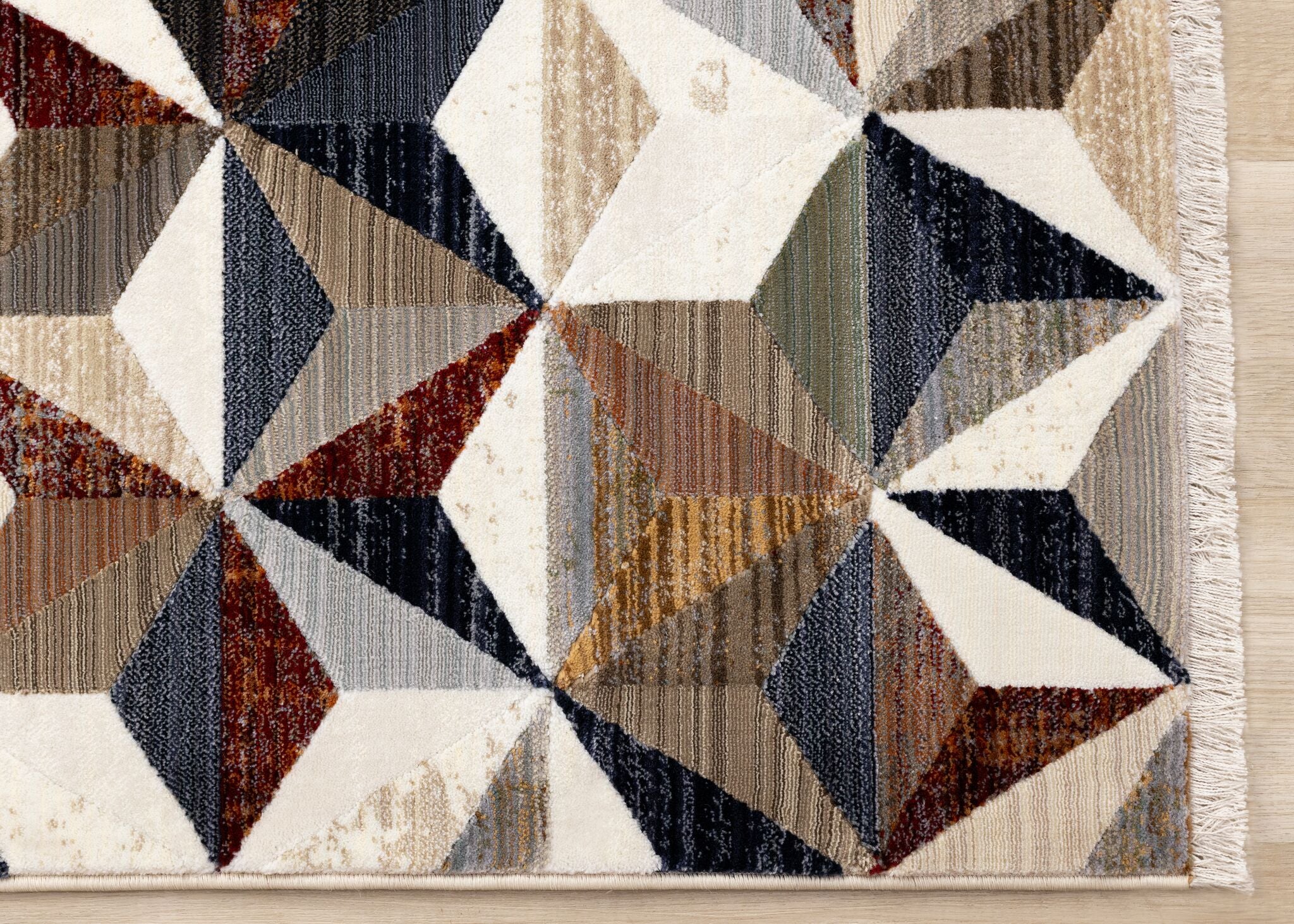 Sierra Prism 5'3" x 7'10" Geometric Star Area Rug - Cream