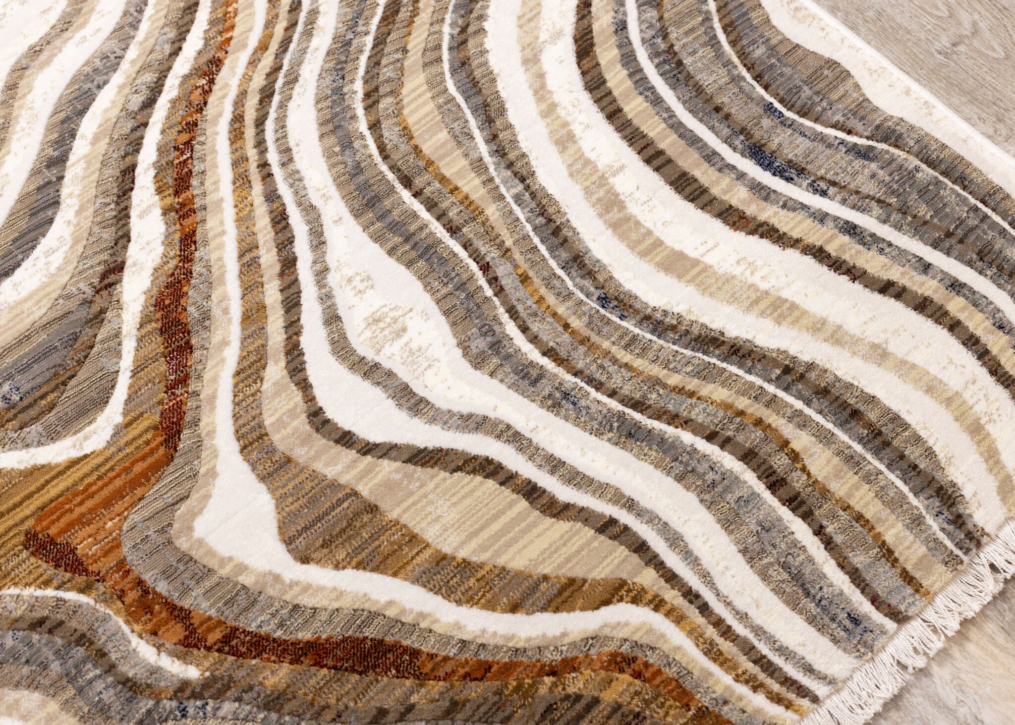 Desert Wave 5'3" x 7'10" Curvy Waves Area Rug - Beige