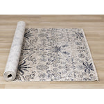 Midnight Garden 5'3" x 7'10" Ornate Leaf Pattern Area Rug - Cream