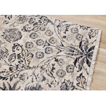 Midnight Garden 5'3" x 7'10" Ornate Leaf Pattern Area Rug - Cream