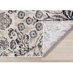 Midnight Garden 5'3" x 7'10" Ornate Leaf Pattern Area Rug - Cream