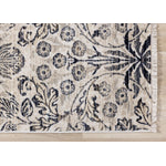 Midnight Garden 5'3" x 7'10" Ornate Leaf Pattern Area Rug - Cream