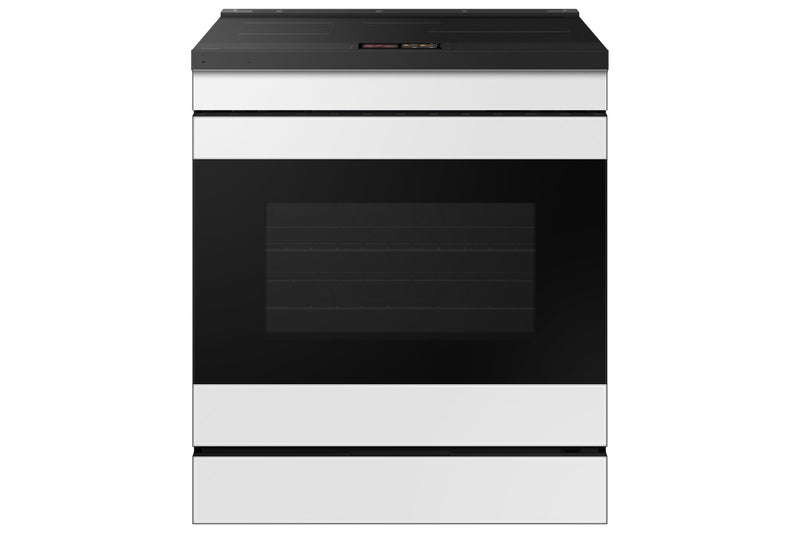 Samsung White Glass True Convection Induction Slide in With AI Hub