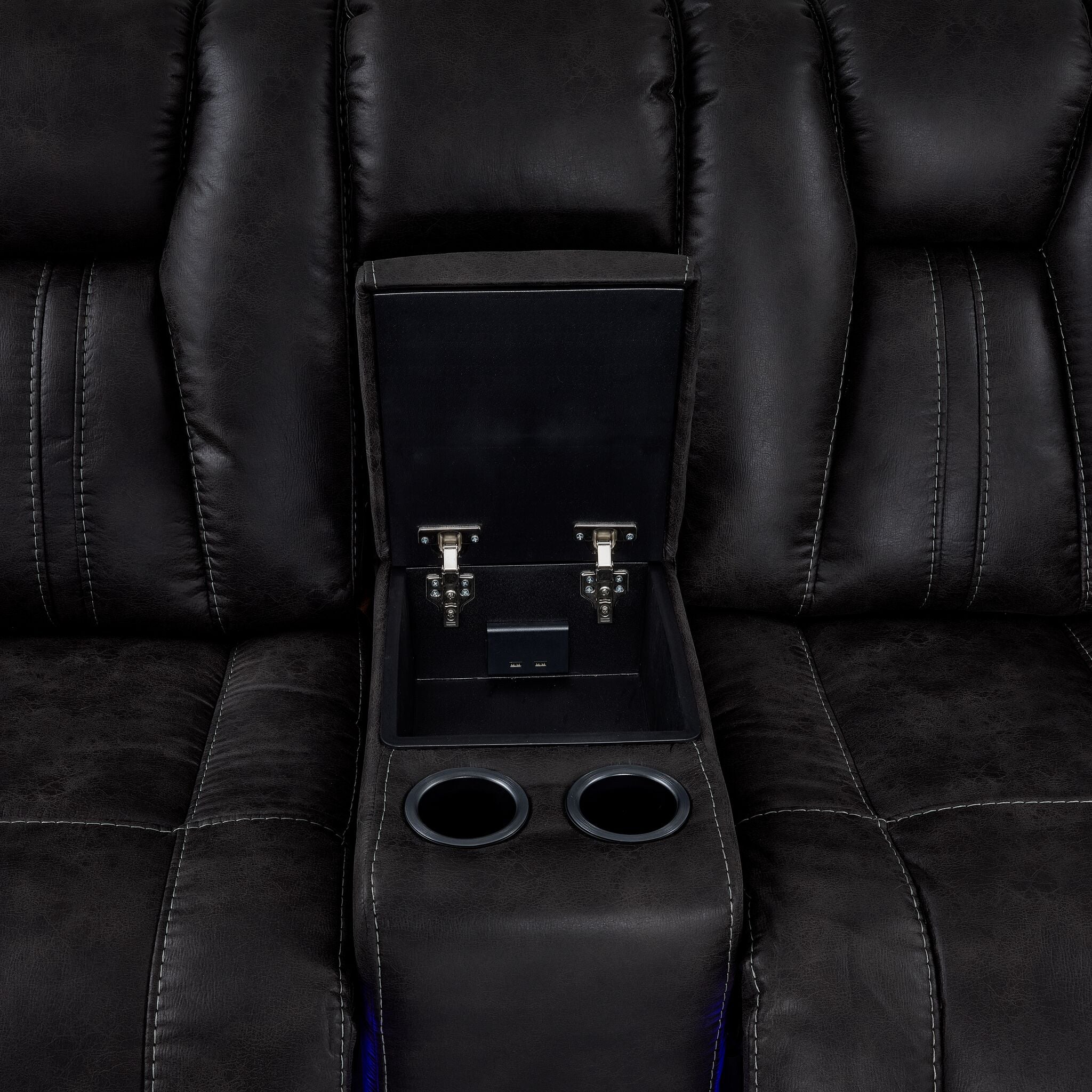 San Antonio Dual Power Reclining Loveseat with Console - Grey