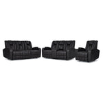 San Antonio Dual Power Reclining Sofa, Loveseat and Chair Set - Grey