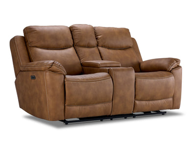 Santa Fe Power Reclining Loveseat with Console - Copper