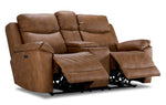 Santa Fe Power Reclining Loveseat with Console - Copper