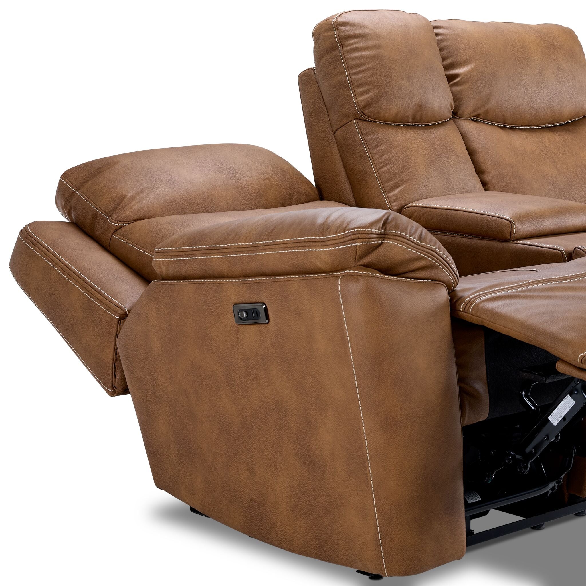 Santa Fe Power Reclining Loveseat with Console - Copper