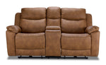 Santa Fe Power Reclining Loveseat with Console - Copper