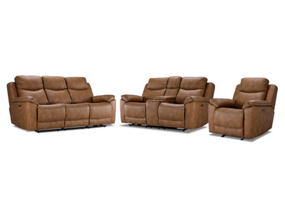 Santa Fe Power Reclining Sofa, Loveseat and Chair Set - Copper