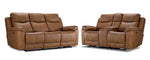 Santa Fe Power Reclining Sofa and Loveseat Set - Copper