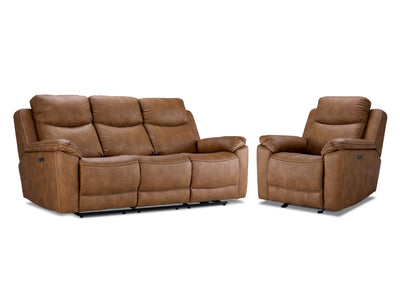 Santa Fe Power Reclining Sofa and Chair Set - Copper