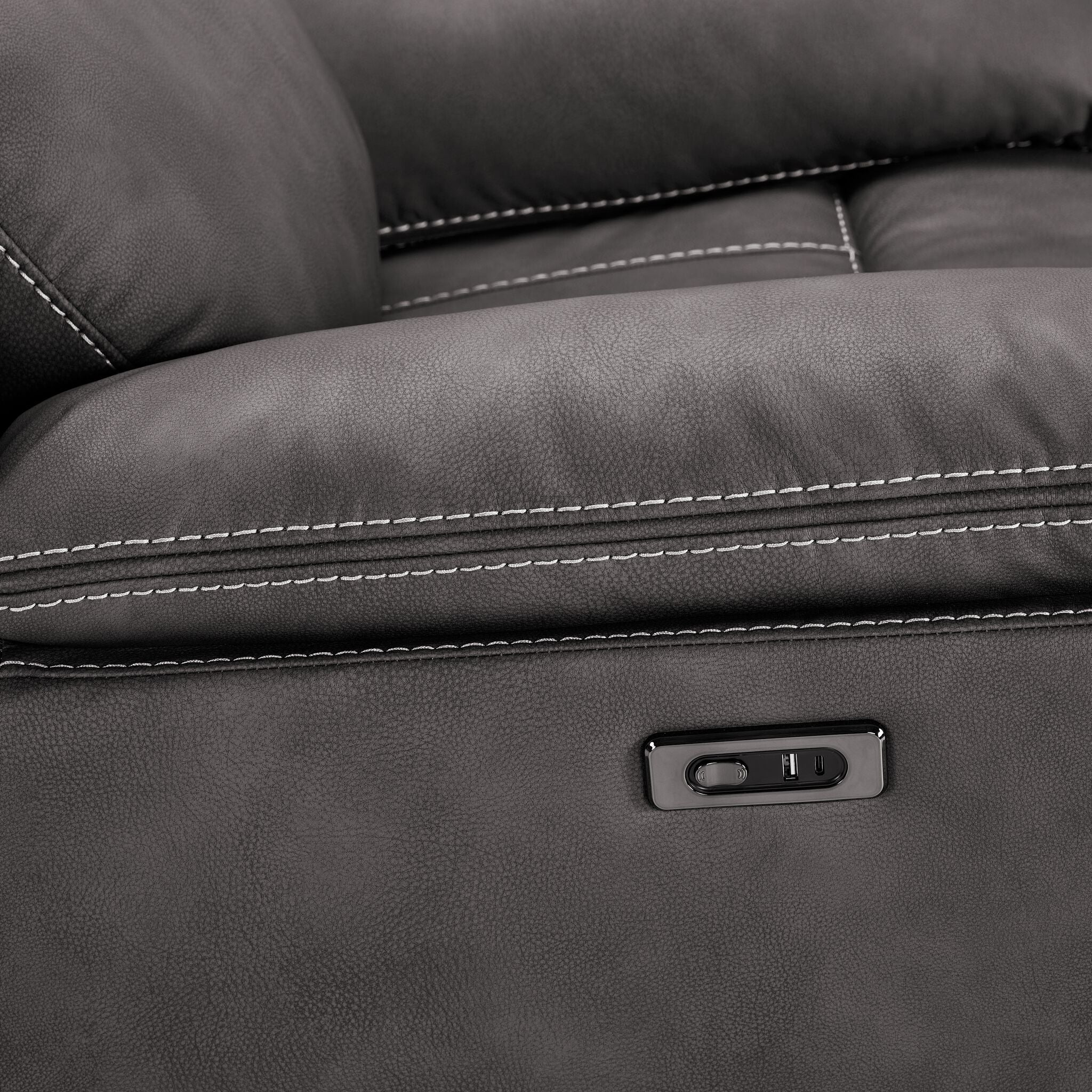 Santa Fe Power Reclining Sofa, Loveseat and Chair Set - Graphite