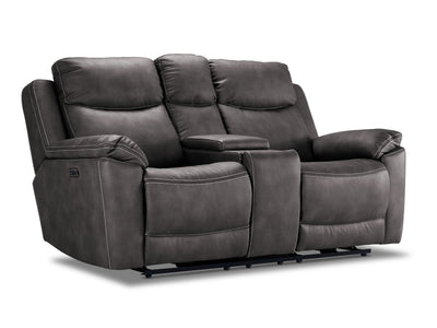 Santa Fe Power Reclining Loveseat with Console - Graphite