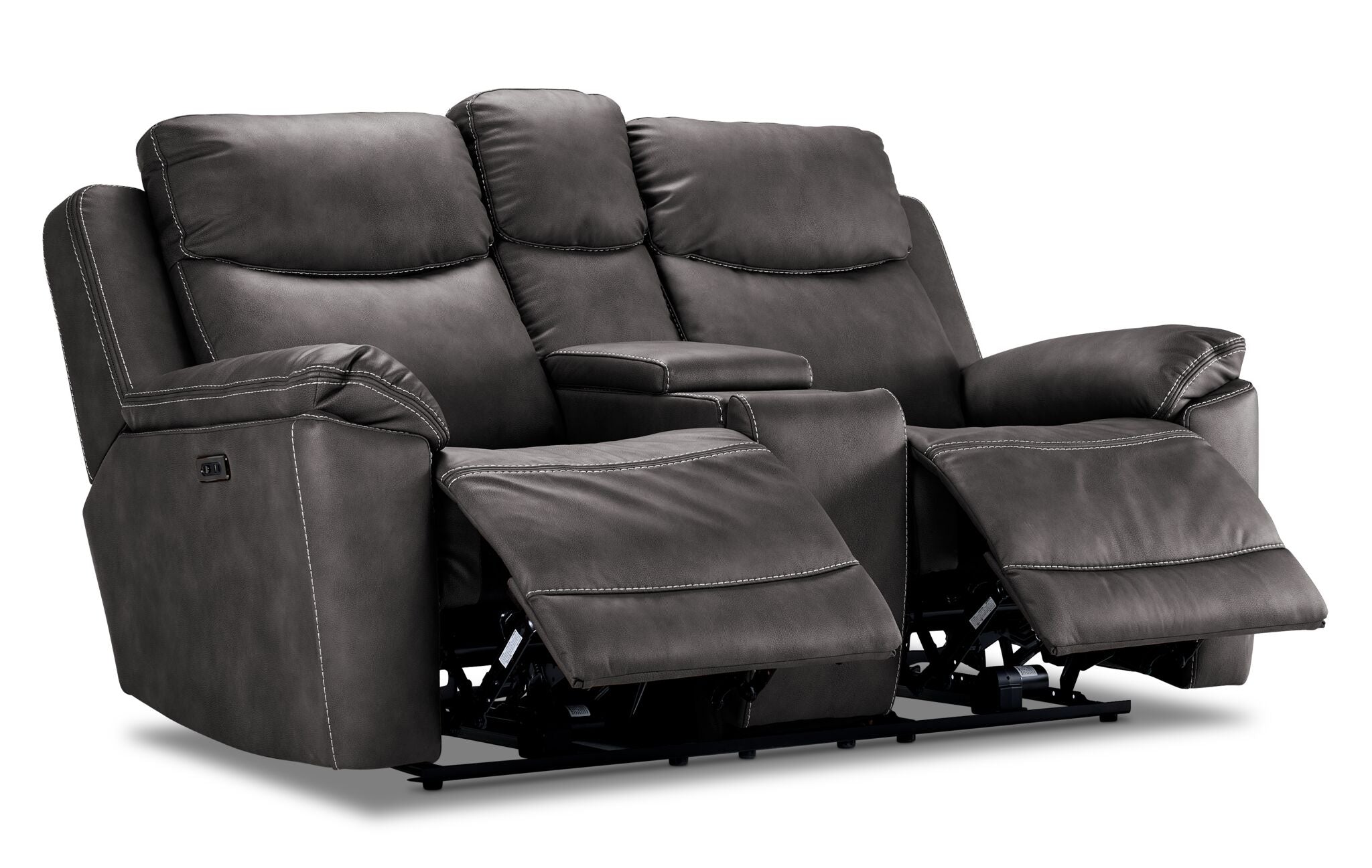 Santa Fe Power Reclining Loveseat with Console - Graphite