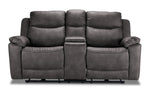 Santa Fe Power Reclining Loveseat with Console - Graphite