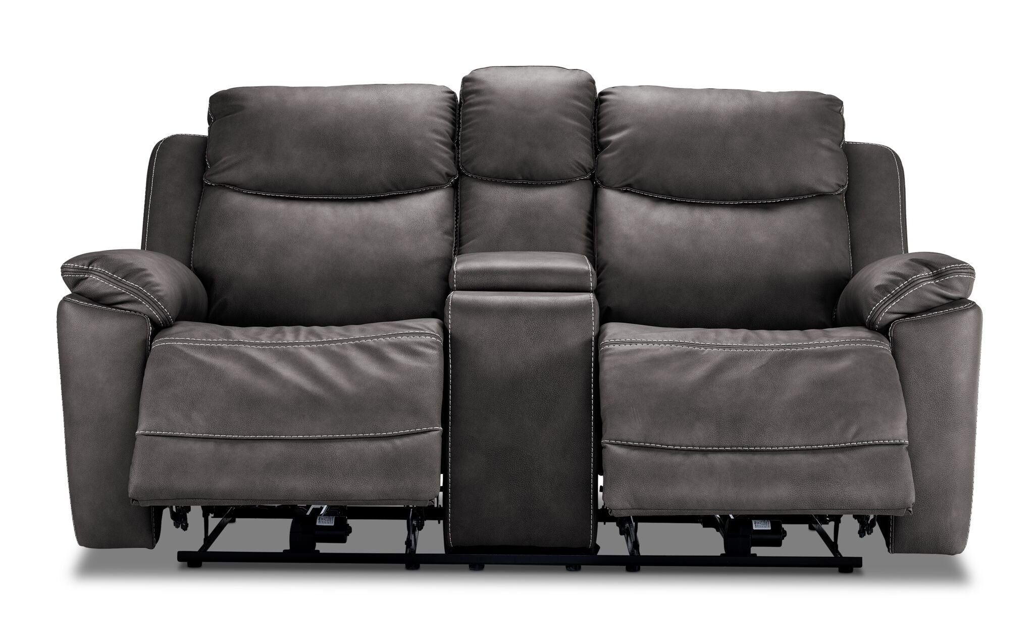 Santa Fe Power Reclining Loveseat with Console - Graphite
